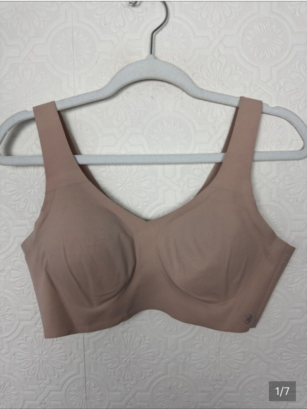 Honeylove Soft Form Bra Medium V-Neck Wire-Free Beige Sand Seamless Comfort
